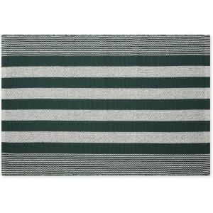imageDII Woven Rag Rug Collection Recycled Yarn Cabana Stripe 2x3 NaturalHunter Green