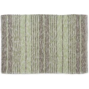 imageDII Woven Rag Rug Collection Recycled Yarn Variegated Rustic Stripe 2x3 GrayArtichoke