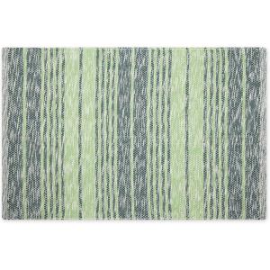 imageDII Woven Rag Rug Collection Recycled Yarn Variegated Rustic Stripe 2x3 GrayHunter Green