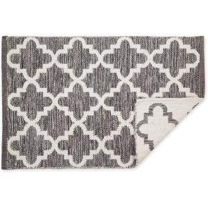 imageDII Woven Rugs Collection HandLoomed 2x3 Navy Blue DiamondGray Lattice