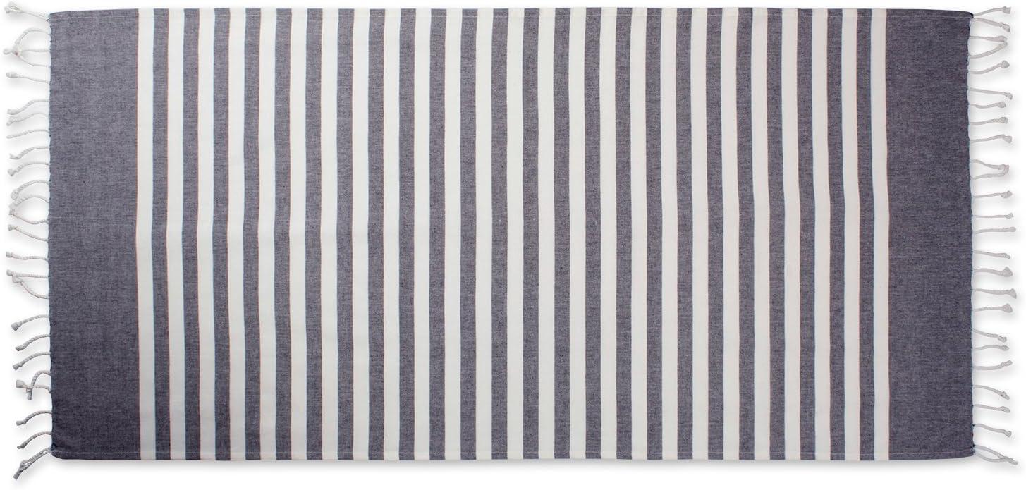 image100 Cotton Soft ampamp Absorbent Decorative Turkish Fouta Towel with Twisted Fringe for Home Beach Pool or Dcor Use As Blanket or Throw  Coral StripeBlack