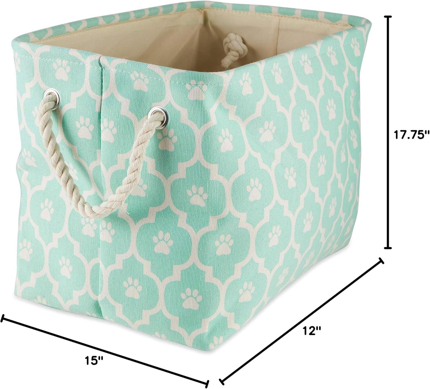 imageBone Dry Pet Storage Collection Lattice Paw Print Small Round WhiteAquaAqua