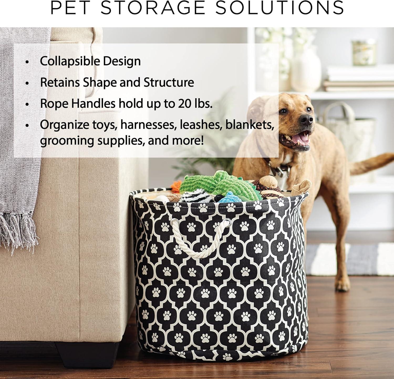 imageBone Dry Pet Storage Collection Lattice Paw Print Small Round WhiteAquaAqua