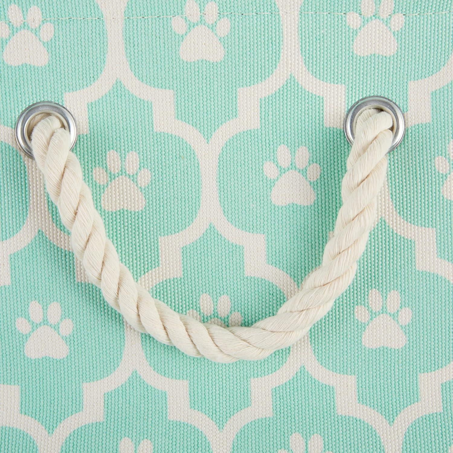 imageBone Dry Pet Storage Collection Lattice Paw Print Small Round WhiteAquaAqua