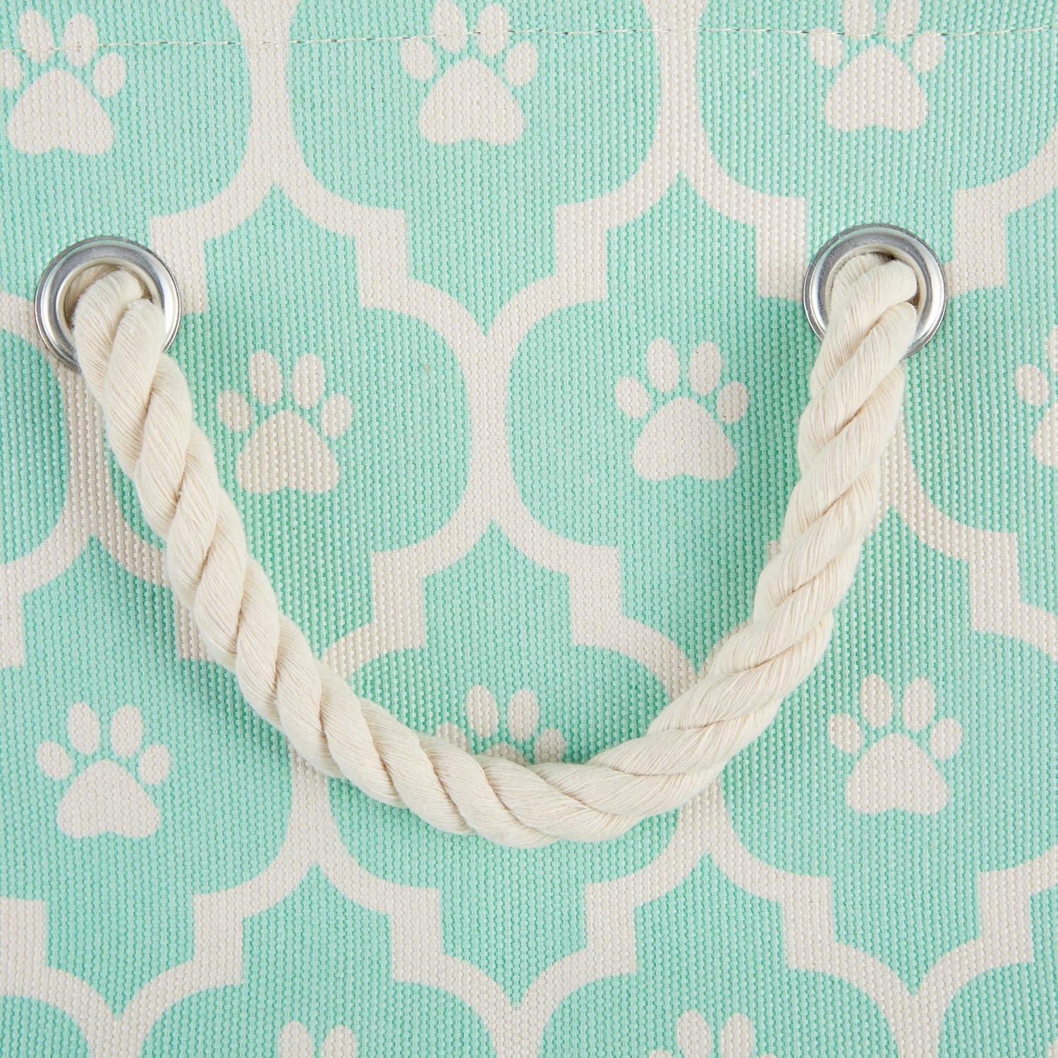 imageBone Dry Pet Storage Collection Lattice Paw Print Small Round WhiteAquaAqua