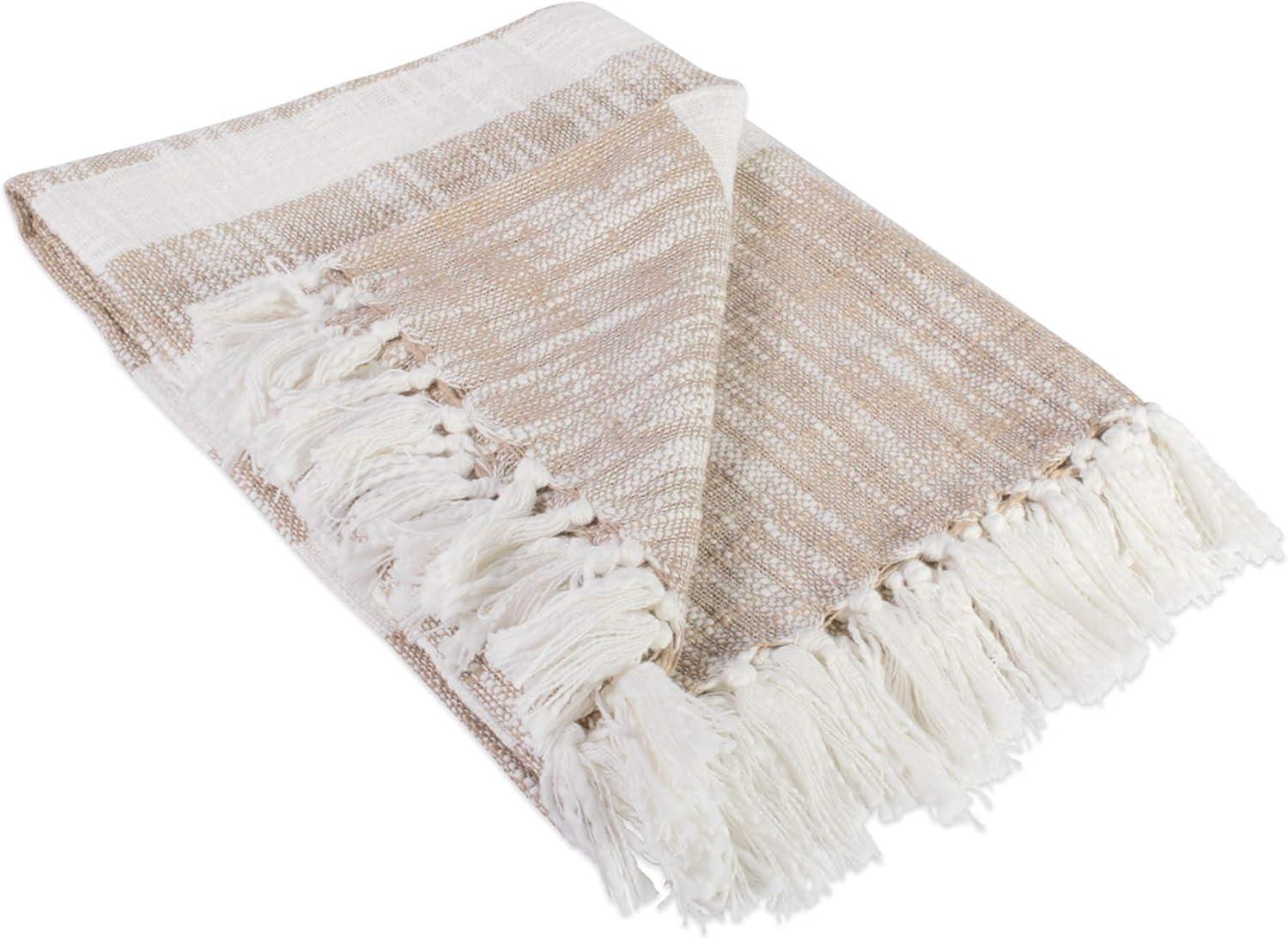 imageDII MidCentury Modern Slub Stripe Woven Throw Mint 50x60Taupe