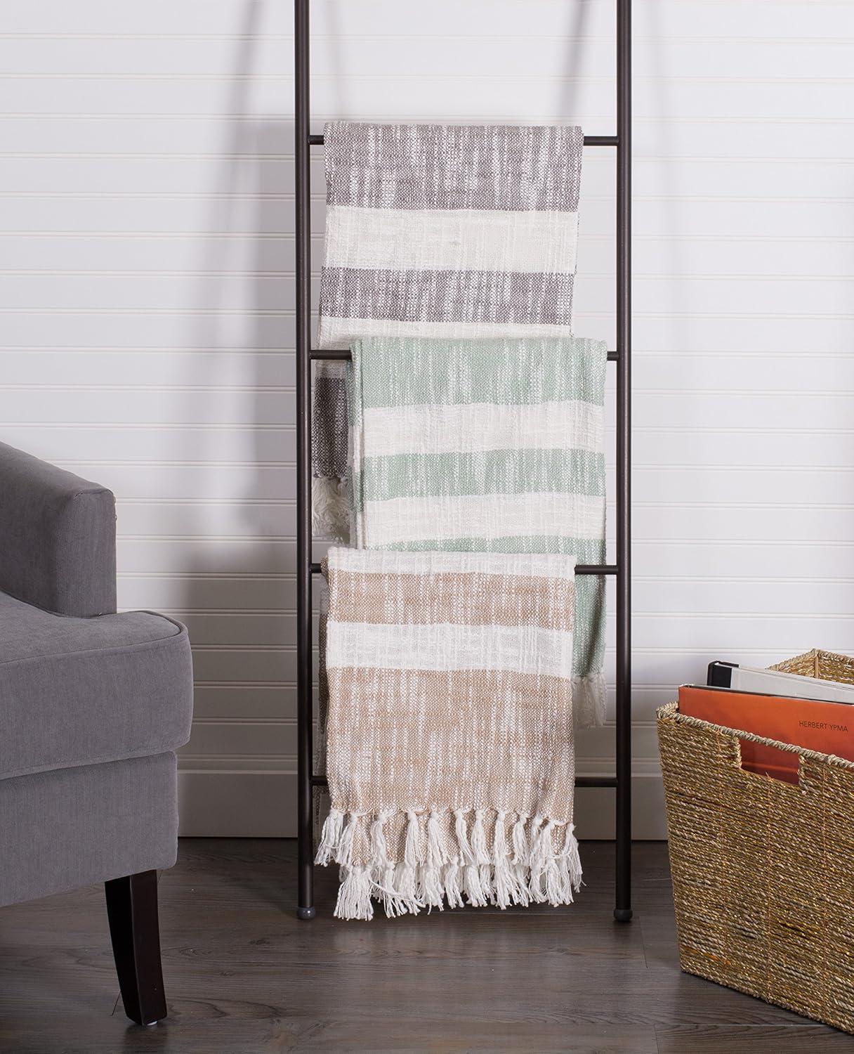 imageDII MidCentury Modern Slub Stripe Woven Throw Mint 50x60Taupe