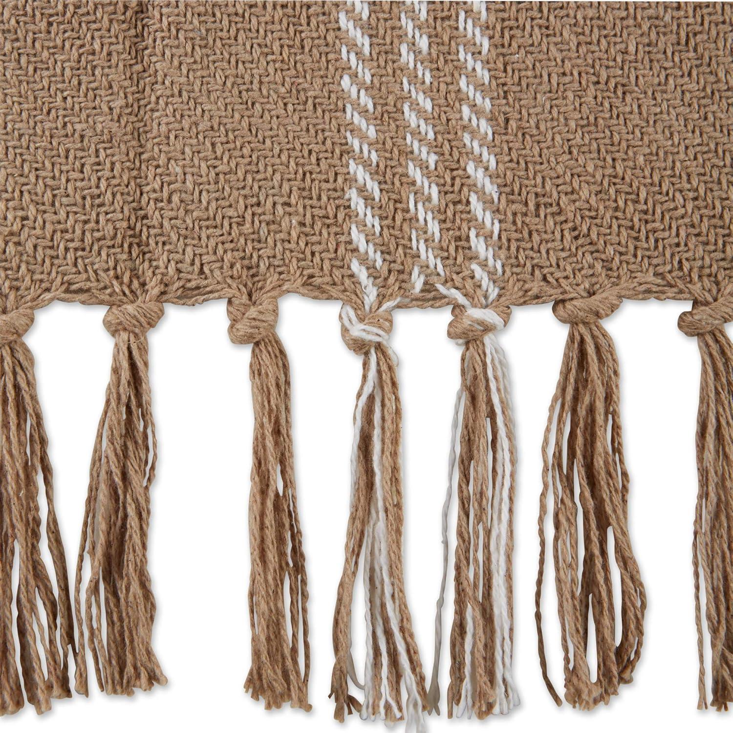 imageDII Modern Farmhouse Plaid Collection Cotton Fringe Throw Blanket 50x60 WhiteStoneStoneOffwhite