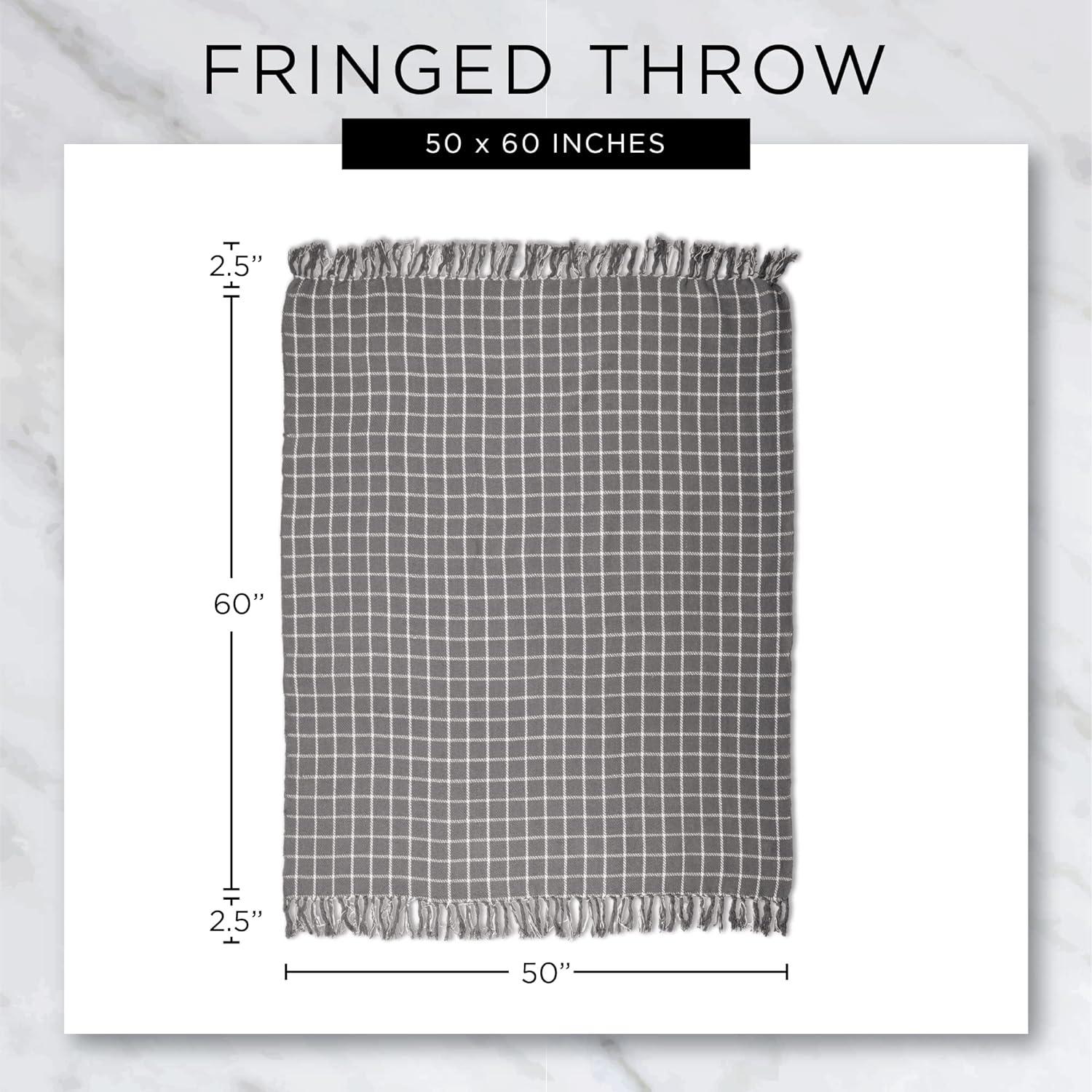 imageDII Transitional Checked Plaid Woven Throw 50x60 GrayVintage Linen