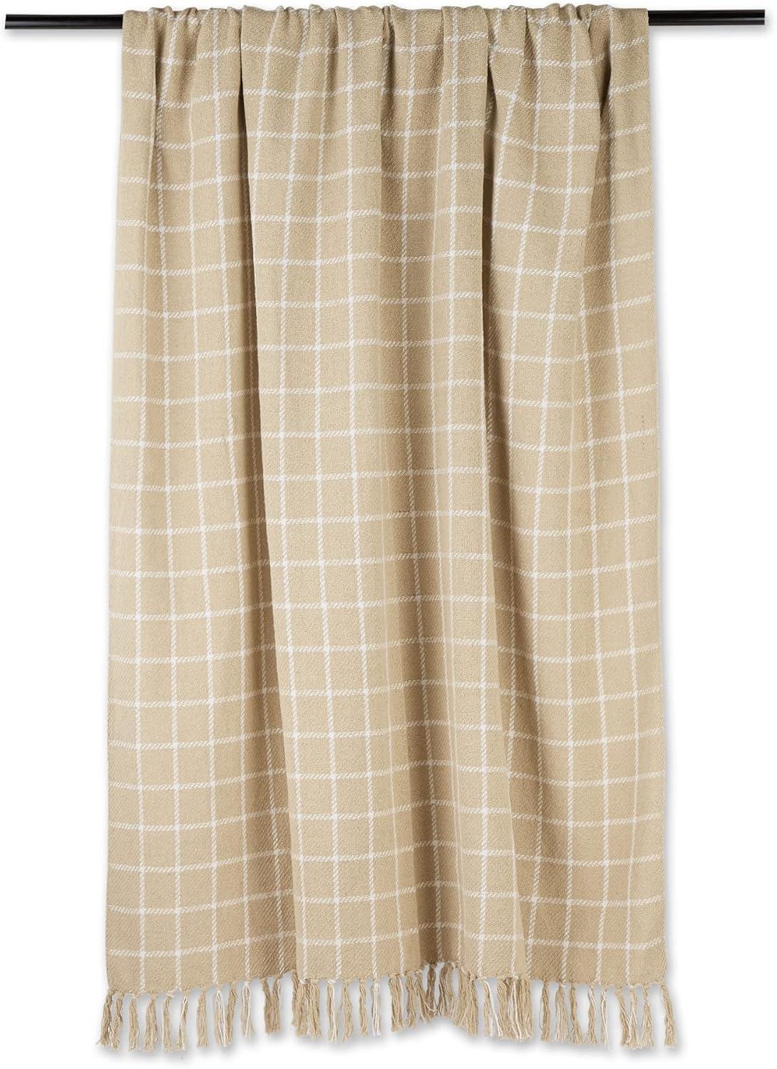 imageDII Transitional Checked Plaid Woven Throw 50x60 GrayVintage Linen
