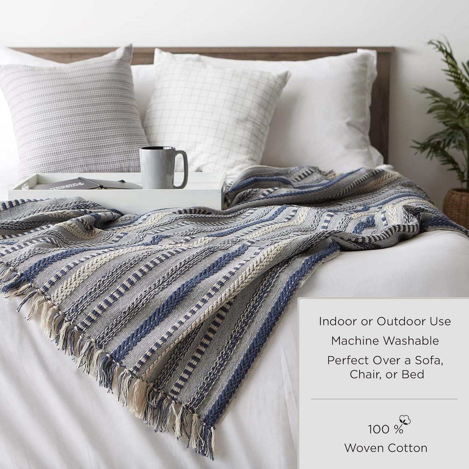 imageDII Transitional Checked Plaid Woven Throw 50x60 GrayVintage Linen