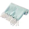 image100 Cotton Soft ampamp Absorbent Decorative Turkish Fouta Towel with Twisted Fringe for Home Beach Pool or Dcor Use As Blanket or Throw  Coral StripeAqua