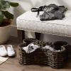 imageBone Dry Pet Storage Collection Bone Shape Hyacinth Toy Basket Natural MediumDark Brown  Gray Wash