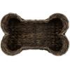 imageBone Dry Pet Storage Collection Bone Shape Hyacinth Toy Basket Natural MediumDark Brown  Gray Wash