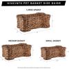 imageBone Dry Pet Storage Collection Bone Shape Hyacinth Toy Basket Natural MediumDark Brown