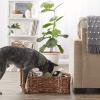imageBone Dry Pet Storage Collection Bone Shape Hyacinth Toy Basket Natural MediumDark Brown