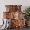 imageBone Dry Pet Storage Collection Bone Shape Hyacinth Toy Basket Natural MediumDark Brown