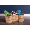 imageBone Dry Pet Storage Collection Bone Shape Hyacinth Toy Basket Natural MediumNatural