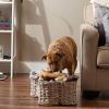 imageBone Dry Pet Storage Collection Bone Shape Hyacinth Toy Basket Natural MediumWhite Wash