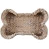 imageBone Dry Pet Storage Collection Bone Shape Hyacinth Toy Basket Natural MediumWhite Wash