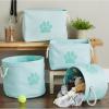 imageBone Dry Pet Storage Collection Collapsible Bin Medium Round OffWhiteAqua