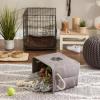 imageBone Dry Pet Storage Collection Collapsible Bin Medium Round OffWhiteGray