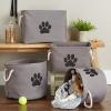 imageBone Dry Pet Storage Collection Collapsible Bin Medium Round OffWhiteGray