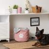 imageBone Dry Pet Storage Collection Collapsible Bin Medium Round OffWhiteRose