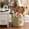 imageBone Dry Pet Storage Collection Collapsible Bin Medium Round Taupe