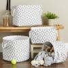 imageBone Dry Pet Storage Collection Lattice Paw Print Medium Round WhiteGray