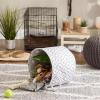 imageBone Dry Pet Storage Collection Lattice Paw Print Medium Round WhiteGray