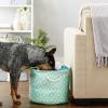 imageBone Dry Pet Storage Collection Lattice Paw Print Small Round WhiteAquaAqua