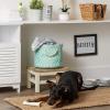 imageBone Dry Pet Storage Collection Lattice Paw Print Small Round WhiteAquaAqua