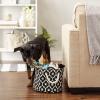 imageBone Dry Pet Storage Collection Lattice Paw Print Small Round WhiteAquaBlack