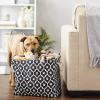 imageBone Dry Pet Storage Collection Lattice Paw Print Small Round WhiteAquaBlack