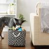 imageBone Dry Pet Storage Collection Lattice Paw Print Small Round WhiteAquaBlack