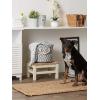 imageBone Dry Pet Storage Collection Lattice Paw Print Small Round WhiteAquaGray
