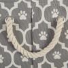 imageBone Dry Pet Storage Collection Lattice Paw Print Small Round WhiteAquaGray