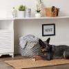 imageBone Dry Pet Storage Collection Lattice Paw Print Small Round WhiteAquaGray