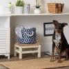 imageBone Dry Pet Storage Collection Lattice Paw Print Small Round WhiteAquaNautical Blue