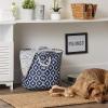 imageBone Dry Pet Storage Collection Lattice Paw Print Small Round WhiteAquaNautical Blue