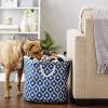 imageBone Dry Pet Storage Collection Lattice Paw Print Small Round WhiteAquaNautical Blue