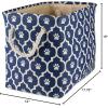 imageBone Dry Pet Storage Collection Lattice Paw Print Small Round WhiteAquaNautical Blue