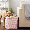 imageBone Dry Pet Storage Collection Lattice Paw Print Small Round WhiteAquaRose