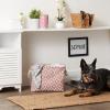 imageBone Dry Pet Storage Collection Lattice Paw Print Small Round WhiteAquaRose