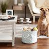 imageBone Dry Pet Storage Collection Lattice Paw Print Small Round WhiteAquaWhiteAqua