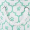 imageBone Dry Pet Storage Collection Lattice Paw Print Small Round WhiteAquaWhiteAqua