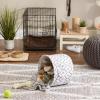 imageBone Dry Pet Storage Collection Lattice Paw Print Small Round WhiteAquaWhiteGray