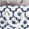 imageBone Dry Pet Storage Collection Lattice Paw Print Small Round WhiteAquaWhiteNavy