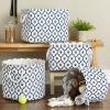 imageBone Dry Pet Storage Collection Lattice Paw Print Small Round WhiteAquaWhiteNavy